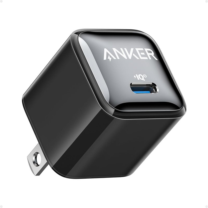 Black Anker USB-C wall charger